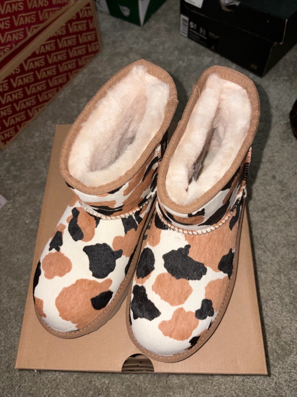 UGG Cow Print Mini Boots - Picture 3 of 4